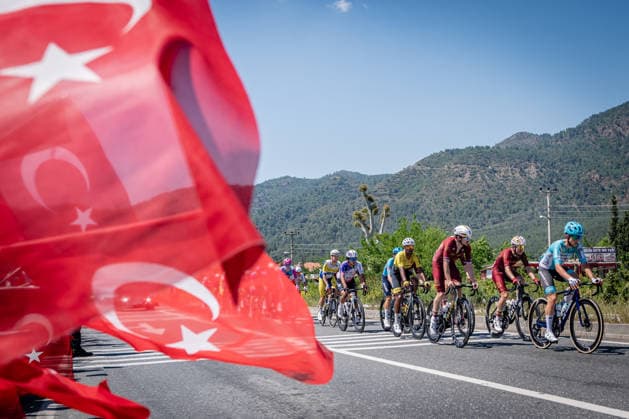 61st Presidential Cycling Tour of Turkiye MUGLA, TURKIYE - APRIL 29: Cyclists compete during the 130-kilometer Marmaris-Fethiye stage of the 61st Presidential Cycling Tour of Turkiye (TUR 2026) on April 29, 2026, in Mugla, Turkiye. This 8-stage event is the only competition in the country classified as a ProSeries race on the UCI Europe Tour calendar. The tour is organized by the Turkish Cycling Federation under the auspices of the Presidency and receives support from the Ministry of Youth and Sports. Ahmet Serdar Eser Anadolu Mugla Turkey. Editorial use only. Please get in touch for any other usage.  Copyright: x2026xAnadoluxAhmetxSerdarxEserx
