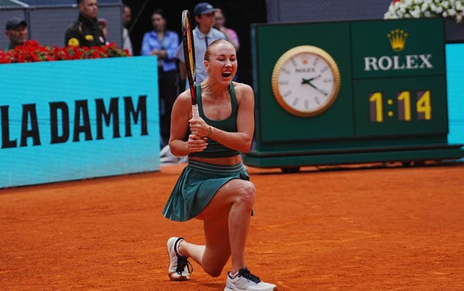 April 29, 2026, Madrid, Bretagne, SPAIN: Anastasia Potapova of Austria during the Mutua Madrid Open 2026, ATP, Tennis Herren Masters 1000 and WTA, Tennis Damen 1000 on 29 April 2026 at La Caja Magica in Madrid, Spain - Photo: . Madrid SPAIN - ZUMAl193 20260429_zsp_l193_086 Copyright: xLaurentxLairysx