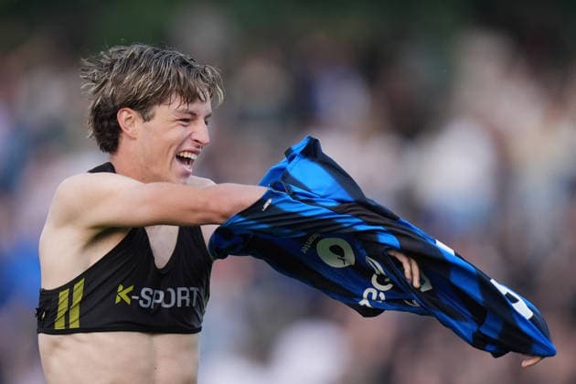 Atalanta™s Gerard Ruiz celebrates winning the match celebrates after scoring 1-1 during the Italian Cup Final Under 20 soccer match between Atalanta and Juventus at Arena Civica Stadium in Milan , north Italy - wednesday , April 29 , 2026. - Soccer .  Copyright: xSpada LaPressex