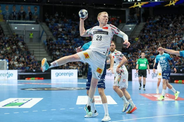 29 04 2026, xgox, Handball EHF Champions League 1 4 Final Pick Szeged SC Magdeburg v l Magnus Saugstrup Magdeburg, 23 throws goal, goal scorer, scores the goal Szeged