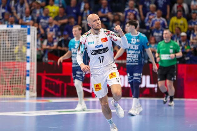 29 04 2026, xgox, Handball EHF Champions League 1 4 Final Pick Szeged SC Magdeburg v l Tim Hornke Magdeburg, 17 Jubel, Torjubel, jubelt über das Tor, celebrate the goal, celebration Szeged