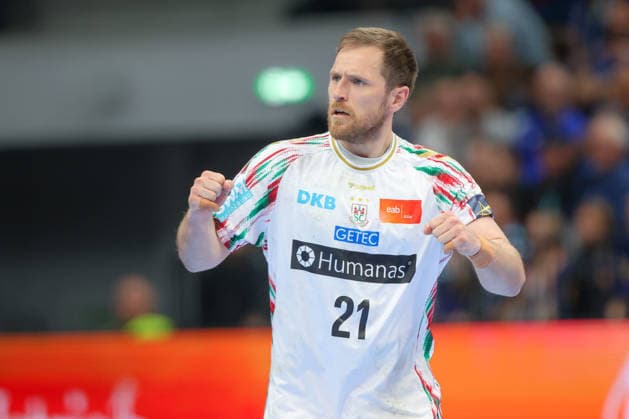 29 04 2026, xtgx, Handball, EHF Champions League 1 4 Final, Pick Szeged SC Magdeburg v l Albin Lagergren Magdeburg, 21 Jubel, Torjubel, jubelt ueber das Tor, celebrate the goal, celebration Szegend