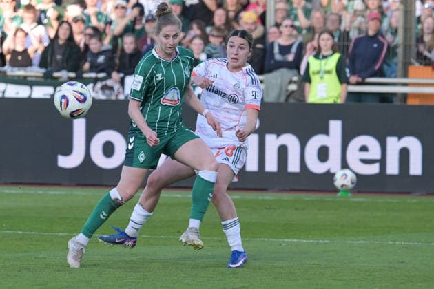 Flank by Barbara Dunst , SV Werder Bremen F FC Bayern Muenchen F , Football, Women, Bundesliga, DFB, 29 04 2026 DFB regulations prohibit any use of photographs as image sequences and or quasi video Bremen Bremen Germany Copyright: xkolbert-press BurghardxSchreyerx