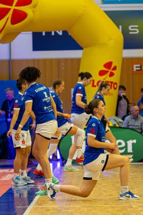 Womens Basketball Bundesliga 1 DBBL, BC Pharmaserv Marburg vs Rutronik Stars Keltern, Sporthalle Georg Gassmann Stadion Marburg 29 04 2026 Womens Basketball Bundesliga DBBL, Marburg, Germany 29 04 2026 The players of BC Marburg at the warm up, 1 DBBL, match of BC Marburg vs Rutronik Stars Keltern, Sporthalle Georg Gassmann Stadion Marburg Copyright: xBEAUTIFULxSPORTS Freudensteinx