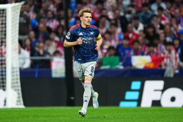 260429 Martin odegaard of Arsenal during the UEFA Champions League semifinal match between Atletico Madrid and Arsenal on April 29, 2026 in Madrid Photo Bagu Blanco BILDBYRAN COP 18 XY0118 fotboll football soccer fotball uefa champions league champions league semifinal semifinals atletico madrid arsenal bbeng  Copyright: BAGUxBLANCO BB260429BB324