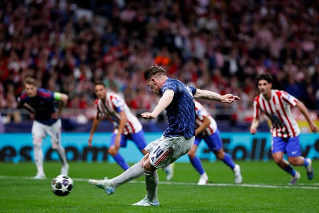 UEFA champions league - Atletico de Madrid vs Arsenal MADRID,SPAIN - 29 April:Viktor Gyokeres of Arsenal scores a goal during the UEFA Champions League 2025 26 semifinal first Leg match between Atletico de Madrid and Arsenal at Riyadh Air Metropolitano Stadium. (Photo by Guille Martinez f22photo) Madrid Riyadh Air Metropolitano Stadium Spain Copyright: xGuillermoxMartinezx