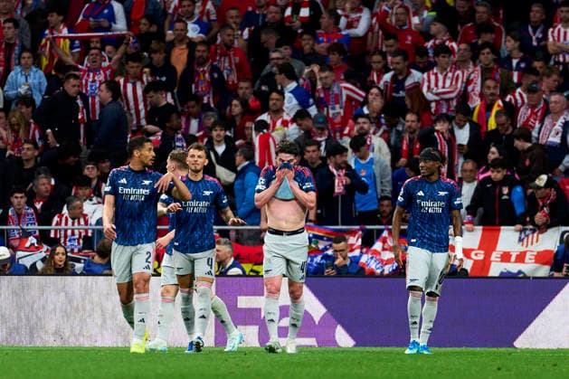 Declan Rice of Arsenal FC celebrates the goal during the UEFA Champions League match between Atletico de Madrid and Arsenal FC at Riyadh Air Metropolitano on April 29, 2026. - 29 04 2026 - Spain Madrid Madrid -  LGMx xLexPictorium LePictorium_0332814