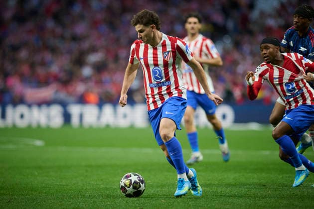 Atletico de Madrid v Arsenal FC - UEFA Champions League 2025 2026 Semi-final, 1st leg Atletico de Madrid s Julian Alvarez during Champions League 2025 2026, semi-final, 1st leg, April 29 ,2026. (ALTERPHOTOS Ropero) MadridSpain  Copyright: xRoperox