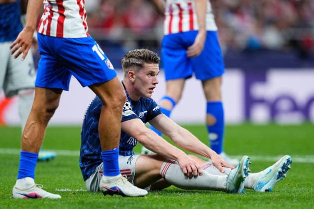 April 29, 2026, Madrid, Madrid, Spain: Viktor Gyokeres of Arsenal FC protests during the UEFA Champions League 2025 26 League Semi Final First Leg match between Atletico de Madrid and Arsenal FC at Riyadh Air Metropolitano on April 29, 2026, in Madrid, Spain. Madrid Spain - ZUMAa181 20260429_zaa_a181_310 Copyright: xDennisxAgyemanx