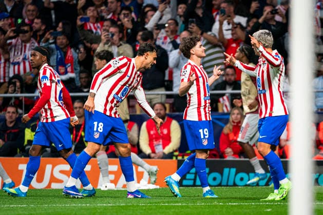UEFA Champions League - Atletico de Madrid v ARSENAL FC. Semi-final, first leg match. UEFA Champions League - Atletico de Madrid v Arsenal FC.Atletico de Madrid s Julian Alvarez celebrates goal during Champions League 2025 2026, semi-final, first leg match.April 29, 2026 (ALTERPHOTOS Tomas Garrido) MadridSpain  Copyright: xTomasxGarridox