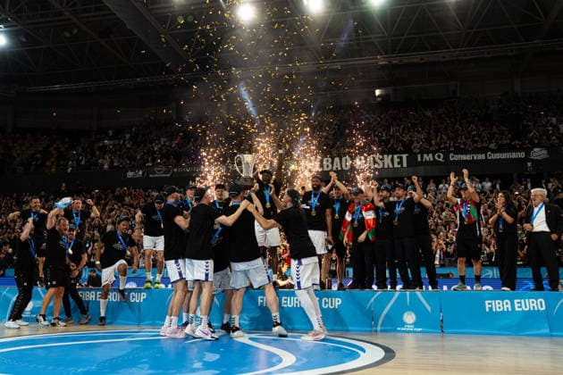 BILBAO, SPAIN April 29 during the FIBA Europe Cub Final between Bilbao Basket and PAOK at Bilbao Arena on April 29, 2026 in Bilbao, Spain Photo by Ibai Tudanca Copyright: xIbaixTudancax