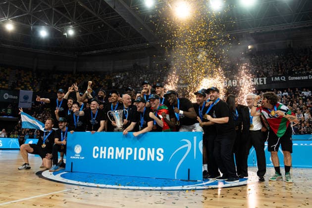 BILBAO, SPAIN April 29 during the FIBA Europe Cub Final between Bilbao Basket and PAOK at Bilbao Arena on April 29, 2026 in Bilbao, Spain Photo by Ibai Tudanca Copyright: xIbaixTudancax