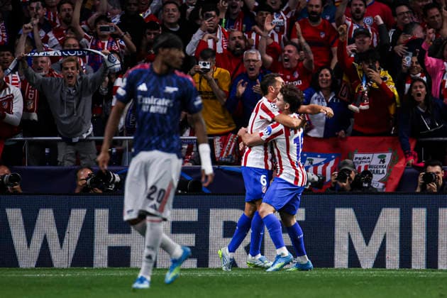 UEFA Champions League semifinals Atletico de Madrid vs Arsenal April 29, Madrid, Madrid, Spain Julian Alvarez celebrates his goal during UEFA Champions League 2025 26 match beetween Atletico de Madrid and Arsenal at Riyadh Air Metropolitano on April 29, 2026, in Madrid, Spain Madrid Spain Madrid Spain Madrid Madrid Madrid Spain Real Madrid C F v Manchester City UEFA Champions League 2025 Copyright: xAlejandroxMatiasx