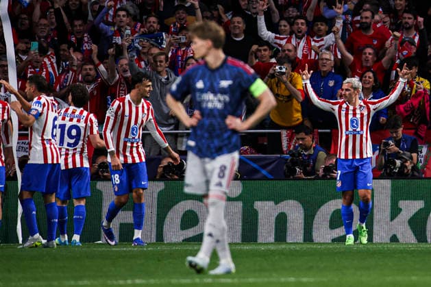 UEFA Champions League semifinals Atletico de Madrid vs Arsenal April 29, Madrid, Madrid, Spain Julian Alvarez celebrates his goal during UEFA Champions League 2025 26 match beetween Atletico de Madrid and Arsenal at Riyadh Air Metropolitano on April 29, 2026, in Madrid, Spain Madrid Spain Madrid Spain Madrid Madrid Madrid Spain Real Madrid C F v Manchester City UEFA Champions League 2025 Copyright: xAlejandroxMatiasx