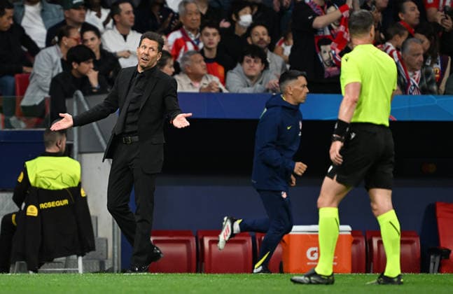 Atletico Madrid v Arsenal - UEFA Champions League MADRID, SPAIN - APRIL 29: Head coach Diego Simeone of Atletico Madrid is seen during the first leg of the UEFA Champions League semifinals match between Atletico Madrid and Arsenal at Riyadh Air Metropolitano Stadium in Madrid, Spain on April 29, 2026. Burak Akbulut Anadolu Madrid Spain. Editorial use only. Please get in touch for any other usage.  Copyright: x2026xAnadoluxBurakxAkbulutx