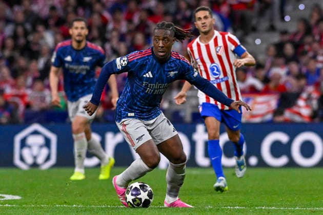 April 30, 2026, Madrid, Madrid, Spain: EBERECHI EZE of Arsenal Football Club in action during the Champions League first semifinal match between ATLETICO DE MADRID and ARSENAL FOOTBALL CLUB, held on April 29, 2026, at the Riyadh Air Metropolitano, Madrid, Spain. Madrid Spain - ZUMAc312 20260430_zsp_c312_019 Copyright: xOscarxManuelxSanchezx