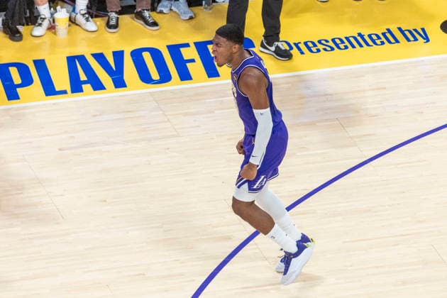 NBA, Basketball Herren, USA Playoff 2026: Rockets 99:93 Lakers Los Angeles Lakers’ Rui Hachimura (28) reacts after hitting a 3-point shot against the Houston Rockets during Game 5 of a first-round NBA playoff series at Crypto.com Arena on Wednesday, April 29, 2026 in Los Angeles. Los Angeles United States Copyright: xRingoxChiux xSOPAxImagesx 20260429RC.Lakers068