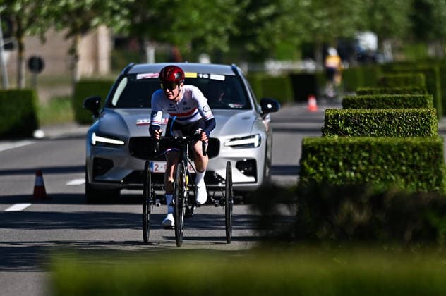 UCI Para Cycling Road World Cup: Round 2 Picture by Mathew Wells SWpix.com - 30 04 2026 - Cycling - UCI Para Cycling Road World Cup: Round 2 - Gistel, West Flanders, Belgium - Men T1 T2 Road Race - Calum O Neill (Great Britain) Copyright: x xSWpix.comx(t axPhotographyxHubxLtd)xMathewxWells SWpix.comx SWP-3030-13574