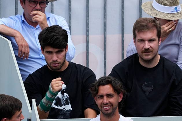 April 30, 2026, Madrid, Madrid, Spain: Carlos Alcaraz is seen during his brotherÃ¢â‚¬â ¢s U16 match, Jaime Alcaraz of Spain against Pol Mas Tabuena of Spain, during the Mutua Madrid Open U16 2026 at La Caja Magica on April 30, 2026 in Madrid, Spain. Madrid Spain - ZUMAa181 20260430_zaa_a181_003 Copyright: xOscarxJ.xBarrosox