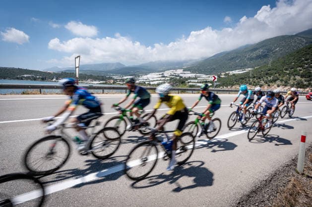 61st Presidential Cycling Tour of Turkiye ANTALYA, TURKIYE - APRIL 30: Cyclists compete in the Patara-Kemer stage of the 61st Presidential Cycling Tour of Turkiye (TUR 2026) on April 30, 2026, in Antalya, Turkiye. This 5th stage is part of the International Cycling Union (UCI) Europe Tour calendar and is the only race in Turkiye categorized as a ProSeries event. Numerous athletes participated in this 177.9-kilometer route, which highlights the natural beauty of the Mediterranean coast. Ahmet Serdar Eser Anadolu Antalya Turkey. Editorial use only. Please get in touch for any other usage.  Copyright: x2026xAnadoluxAhmetxSerdarxEserx