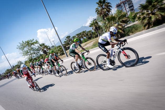 61st Presidential Cycling Tour of Turkiye ANTALYA, TURKIYE - APRIL 30: Cyclists compete in the Patara-Kemer stage of the 61st Presidential Cycling Tour of Turkiye (TUR 2026) on April 30, 2026, in Antalya, Turkiye. This 5th stage is part of the International Cycling Union (UCI) Europe Tour calendar and is the only race in Turkiye categorized as a ProSeries event. Numerous athletes participated in this 177.9-kilometer route, which highlights the natural beauty of the Mediterranean coast. Ahmet Serdar Eser Anadolu Antalya Turkey. Editorial use only. Please get in touch for any other usage.  Copyright: x2026xAnadoluxAhmetxSerdarxEserx