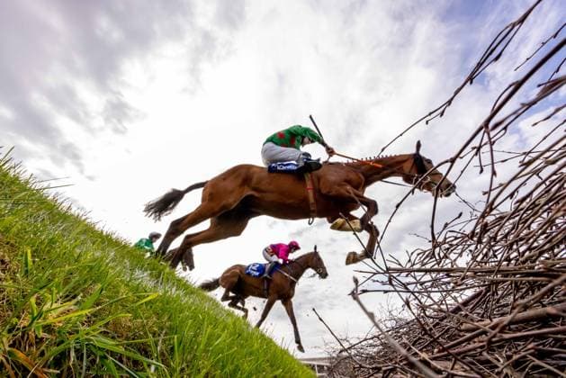 2026 Punchestown Racing Festival, Punchestown Racecourse, Kildare 30 4 2026 A general view as the runners and riders clear Ruby™s Double in The Mongey Communications La Touche Cup Cross Country Steeplechase A general view as the runners and riders clear Ruby™s Double in The Mongey Communications La Touche Cup Cross Country Steeplechase 30 4 2026  Copyright: x INPHO MorganxTreacyx 2V7A6397