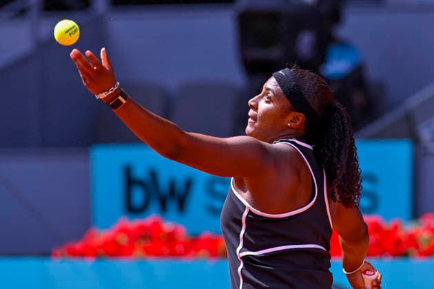 April 30, 2026, Madrid, Madrid, Spain: HALLEY BAPTISTE of united states during the Mutua Madrid Open 2026, ATP, Tennis Herren Masters 1000 and WTA, Tennis Damen 1000 tennis tournament, celebrated at Caja Magica on April 30, 2026 in Madrid, Spain. Madrid Spain - ZUMAc312 20260430_zsp_c312_210 Copyright: xOscarxManuelxSanchezx