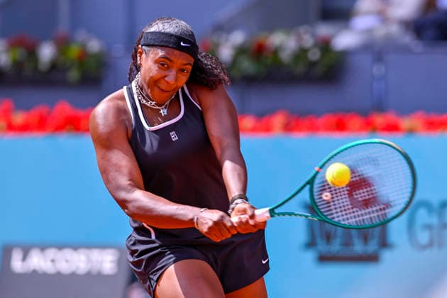 April 30, 2026, Madrid, Madrid, Spain: HALLEY BAPTISTE of united states during the Mutua Madrid Open 2026, ATP, Tennis Herren Masters 1000 and WTA, Tennis Damen 1000 tennis tournament, celebrated at Caja Magica on April 30, 2026 in Madrid, Spain. Mutua Madrid Open 2026 - Day 11 (04.30.26) - ZUMAc312 20260430_zsp_c312_201 Copyright: xOscarxManuelxSanchezx