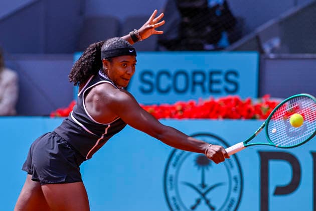 April 30, 2026, Madrid, Madrid, Spain: HALLEY BAPTISTE of united states during the Mutua Madrid Open 2026, ATP, Tennis Herren Masters 1000 and WTA, Tennis Damen 1000 tennis tournament, celebrated at Caja Magica on April 30, 2026 in Madrid, Spain. Madrid Spain - ZUMAc312 20260430_zsp_c312_195 Copyright: xOscarxManuelxSanchezx