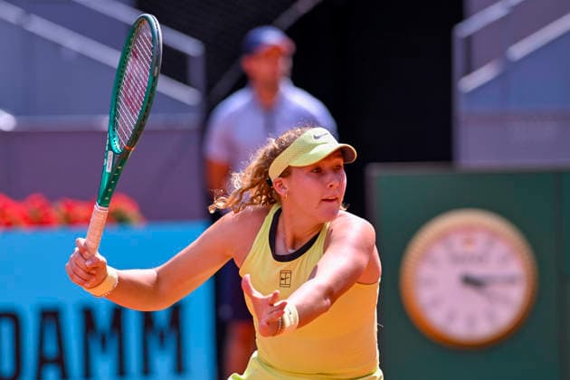 April 30, 2026, Madrid, Madrid, Spain: MIRRA ANDREEVA of Russian †WILSON during the Mutua Madrid Open 2026, ATP, Tennis Herren Masters 1000 and WTA, Tennis Damen 1000 tennis tournament, celebrated at Caja Magica on April 30, 2026 in Madrid, Spain. Mutua Madrid Open 2026 - Day 11 (04.30.26) - ZUMAc312 20260430_zsp_c312_211 Copyright: xOscarxManuelxSanchezx