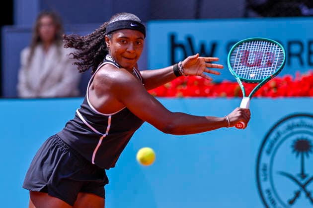 April 30, 2026, Madrid, Madrid, Spain: HALLEY BAPTISTE of united states during the Mutua Madrid Open 2026, ATP, Tennis Herren Masters 1000 and WTA, Tennis Damen 1000 tennis tournament, celebrated at Caja Magica on April 30, 2026 in Madrid, Spain. Mutua Madrid Open 2026 - Day 11 (04.30.26) - ZUMAc312 20260430_zsp_c312_219 Copyright: xOscarxManuelxSanchezx
