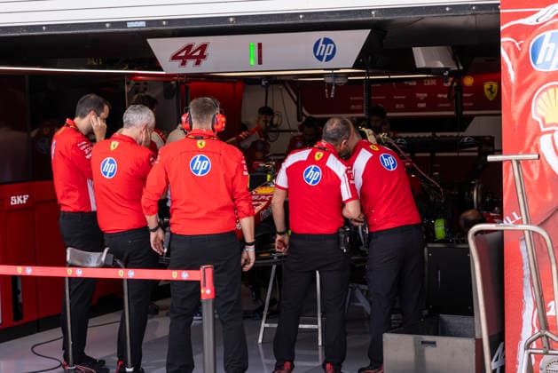 Formula 1 Crypto.com Miami Grand Prix 2026 Joseph Pinchin OVERTAKE MAXPPP - Miami 30 04 2026 Scuderia Ferrari HP garage at the Formula 1 Crypto.com Miami Grand Prix 2026, the 4th round of the 2026 FIA Formula 1 World Championship, WM, Weltmeisterschaft at the Miami International Autodrome in Miami Gardens, United States, from 30 April to 3 May 2026 Miami Miami International Autodrome in Miami Gardens United States  Copyright: xOVERTAKE MAXPPPxJosephxPinchinx OVT202604304817 OVT202604304817