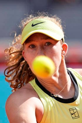 April 30, 2026, Madrid, Madrid, Spain: Mirra Andreeva of Russia plays against Hailey Baptiste of USA during the Mutua Madrid Open 2026 at La Caja Magica on April 30, 2026 in Madrid, Spain. Mutua Madrid Open 2026 - Day 11  - ZUMAa181 20260430_zaa_a181_135 Copyright: xOscarxJ.xBarrosox