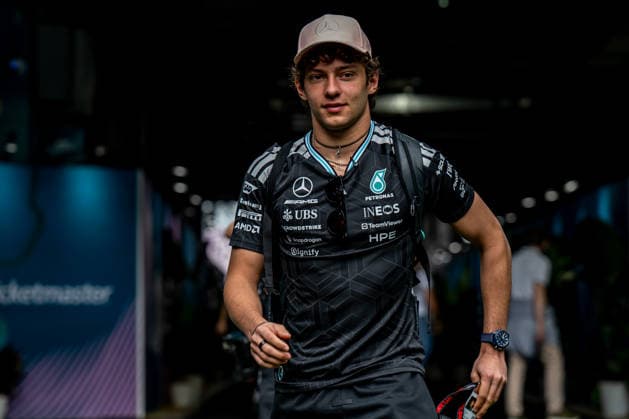 MIAMI, FLORIDA, UNITED STATES: Andrea Kimi Antonelli, racing for the Mercedes team during the 2026 Formula 1 Miami Grand Prix at the Miami International Autodrome in Miami, Florida, United States