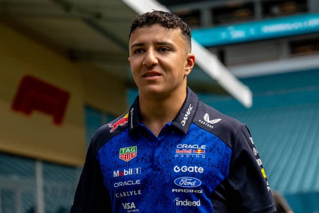 MIAMI, FLORIDA, UNITED STATES: Isack Hadjar, racing for the Red Bull Racing team during the 2026 Formula 1 Miami Grand Prix at the Miami International Autodrome in Miami, Florida, United States