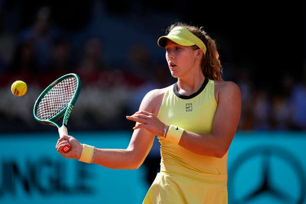 April 30, 2026, Madrid, Madrid, Spain: Mirra Andreeva of Russia plays against Hailey Baptiste of USA during the Mutua Madrid Open 2026 at La Caja Magica on April 30, 2026 in Madrid, Spain. Mutua Madrid Open 2026 - Day 11  - ZUMAa181 20260430_zaa_a181_145 Copyright: xOscarxJ.xBarrosox