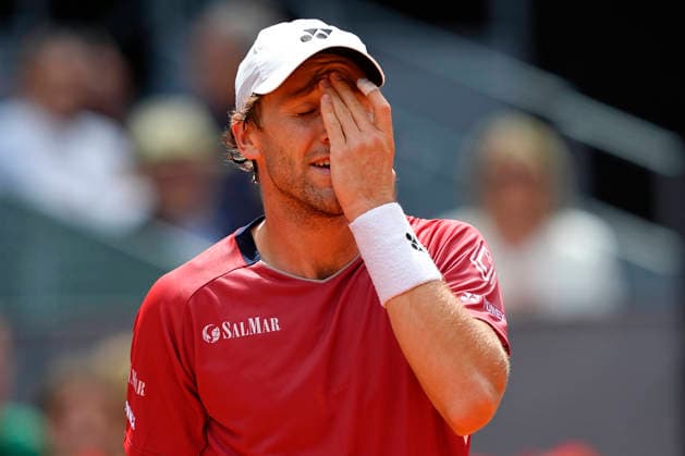 April 30, 2026, Madrid, Spain: Casper Ruud of Norway reacts during the Men™s Singles quarter-final match against Alexander Blockx of Belgium (not in view) of the 2026 Mutua Madrid Open at La Caja Magica. Madrid Spain - ZUMAs197 20260430_aaa_s197_026 Copyright: xGokhanxTanerx