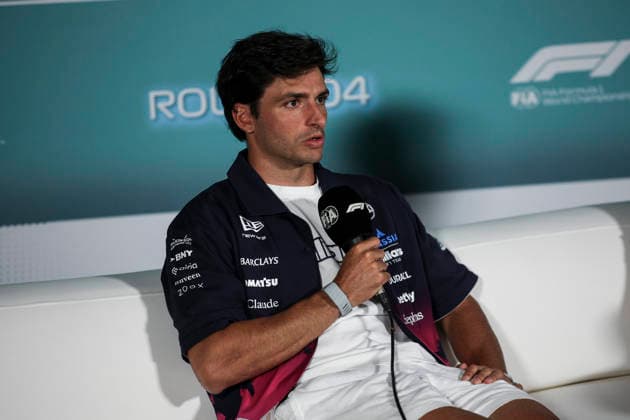 F1 - MIAMI GRAND PRIX 2026 SAINZ Carlos (spa), Williams F1 Team FW48, portrait press conference, PK, Pressekonferenz during the Formula 1 Miami Grand Prix 2026, 4th round of the 2026 Formula One World Championship, WM, Weltmeisterschaft from May 1 to 3, 2026 on the Miami International Autodrome, in Miami Gardens, USA - Miami GardensUnited States Copyright: xXavixBonillax