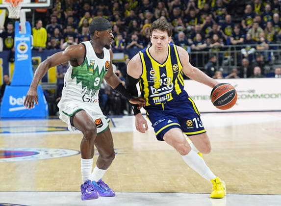 Fenerbahce Beko v Zalgiris - EuroLeague ISTANBUL, TURKIYE - APRIL 30: Tarik Biberovic (13) of Fenerbahce Beko in action against Sylvain Francisco (3) of Zalgiris during the EuroLeague play-off second match between Fenerbahce Beko and Zalgiris at Ulker Sports and Event Hall in Istanbul, Turkiye on April 30, 2026. Esra Bilgin Anadolu Istanbul Turkey. Editorial use only. Please get in touch for any other usage.  Copyright: x2026xAnadoluxEsraxBilginx