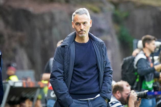 Portugal Football Europa League 2025 2026, semi-final Sporting Braga vs SC Freiburg Estadio Municipal de Braga POR Carlos Vicens coach, SC Braga facial expression, facial expression, emotion Copyright: xJOERANxSTEINSIEKx