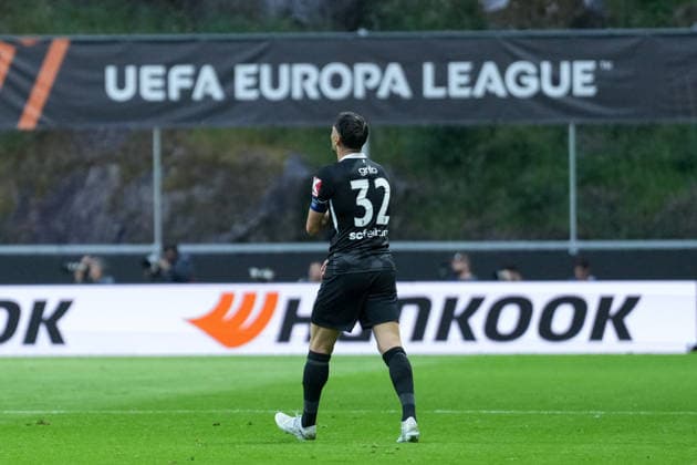 Vincenzo Grifo SC Freiburg, 32 goal celebration, emotions, goal shot, goal, goal, goal, Portugal, football, UEFA Europa League, semi-final, first leg, 2025 2026, SC Braga vs SC Freiburg, 30 04 2026, Estadio Municipal de Braga, Braga, Braga Estadio Municipal de Braga Cavado Portugal Copyright: xArnexAmbergx