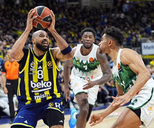 Fenerbahce Beko v Zalgiris - EuroLeague ISTANBUL, TURKIYE - APRIL 30: Talen Jalee Tucker (8) of Fenerbahce Beko in action against Maodo Lo of Zalgiris during the EuroLeague play-off second match between Fenerbahce Beko and Zalgiris at Ulker Sports and Event Hall in Istanbul, Turkiye on April 30, 2026. Esra Bilgin Anadolu Istanbul Turkey. Editorial use only. Please get in touch for any other usage.  Copyright: x2026xAnadoluxEsraxBilginx