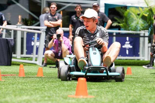 Kimi Antonelli Mercedes AMG Petronas 12 in GoKart, Grand Prix of Miami, Motorsport, Men, Formula 1, Media Day, 30 04 2026 Miami Florida USA Copyright: xkolbert-press ChristianxKolbertx