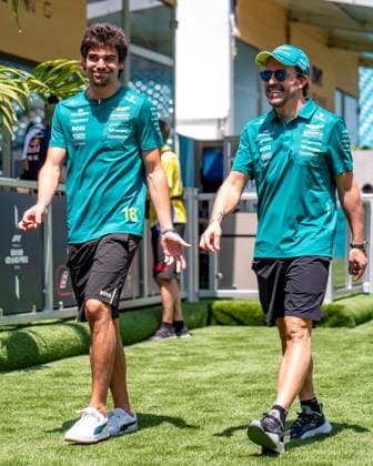 Miami International Autodrome, Miami, Florida, USA - April 30, 2026: Ferneo Alonso of Spain and Aston Martin Aramco Formula 1 Team and Lance Stroll of Canada and Aston Martin Aramco Formula 1 Team during the Green Prix of the Miami F1 2026 Pre-premiere held at Hard Rock Stadium in Miami, United States. (Richard Callis SPP RIchard Callis)  Copyright: xRichardxCallis SPPxRIchardxCallisx spp-en-RiCaRiCa-SPP26_nogueira_28april2639623