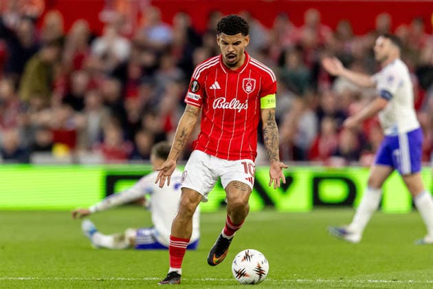 Nottingham Forest v Aston Villa, Europa League, Semi Final First Leg Nottingham Forest midfielder Morgan Gibbs-White (10) frustrated with foul against him during the Europa League semi-final 1st leg match between Nottingham Forest and Aston Villa at the City Ground, Nottingham, UK on 30 April 2026. Nottingham City Ground Nottinghamshire UK Editorial use only , Copyright: xManjitxNarotrax PSI-24183-0030