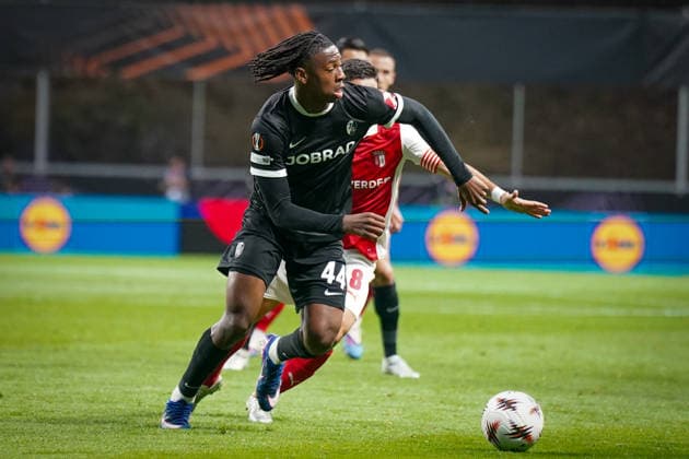 Portugal Football Europa League 2025 2026, semi-final Sporting Braga vs SC Freiburg Estadio Municipal de Braga POR Johan Manzambi SC Freiburg, 44 in action Copyright: xJOERANxSTEINSIEKx