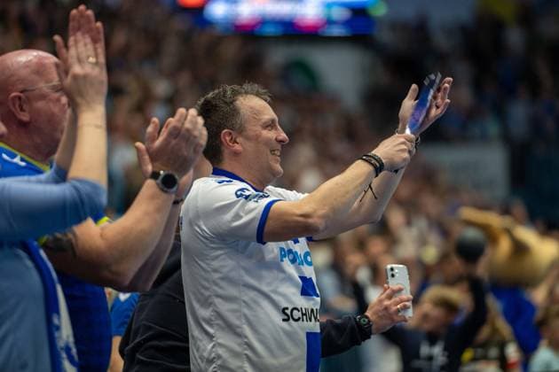 Emotions after the draw in the final seconds, VfL Gummersbach vs Frisch Auf Goeppingen, Daikin Handball Bundesliga, Men , Matchday 30, 30 04 2026 Gummersbach NRW Germany Copyright: xkolbert-press MartinxWdziecznyx