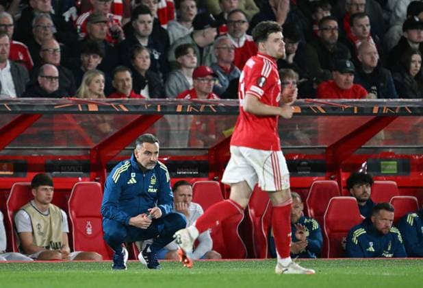 Vitor Pereira manager of Nottingham Forest on the touchline Nottingham Forest v Aston Villa, UEFA Europa League, Semi Final, First Leg, Football, City Ground, Nottingham, UK - 30 Apr 2026Nottingham City Ground United Kingdom EDITORIAL USE ONLY No use with unauthorised audio, video, data, fixture lists, club league logos or live services. Online in-match use limited to 120 images, no video emulation. No use in betting, games or single club league player publications. Copyright: xAnnaxGowthorpe Shutterstockx 16847974ap