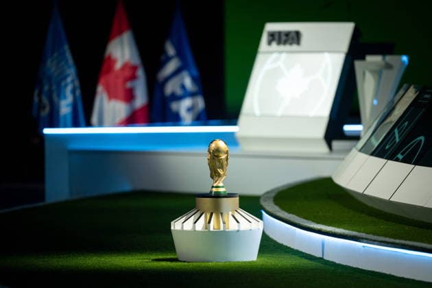 April 30, 2026, Vancouver, Bc, CANADA: The FIFA World Cup, WM, Weltmeisterschaft, Fussball Trophy is pictured during the 76th FIFA Congress, in Vancouver, on Thursday, April 30, 2026. Canada News - April 30, 2026  - ZUMAc35_ 20260430_zaf_c35_090 Copyright: xEthanxCairnsx