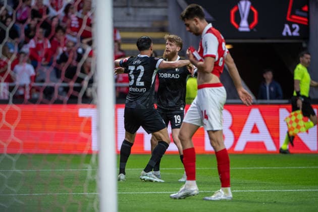 April 30, 2026, Braga, Braga, Portugal: BRAGA, PORTUGAL - APRIL 30: VINCENZO GRIFO of SC Freiburg celebrates his goal during the UEFA Europa League semi final first leg match between SC Braga and SC Freiburg at Estadio Municipal de Braga on April 30, 2026 in Braga, Portugal Braga Portugal - ZUMAl192 20260430_zsp_l192_031 Copyright: xMiguelxLemosx